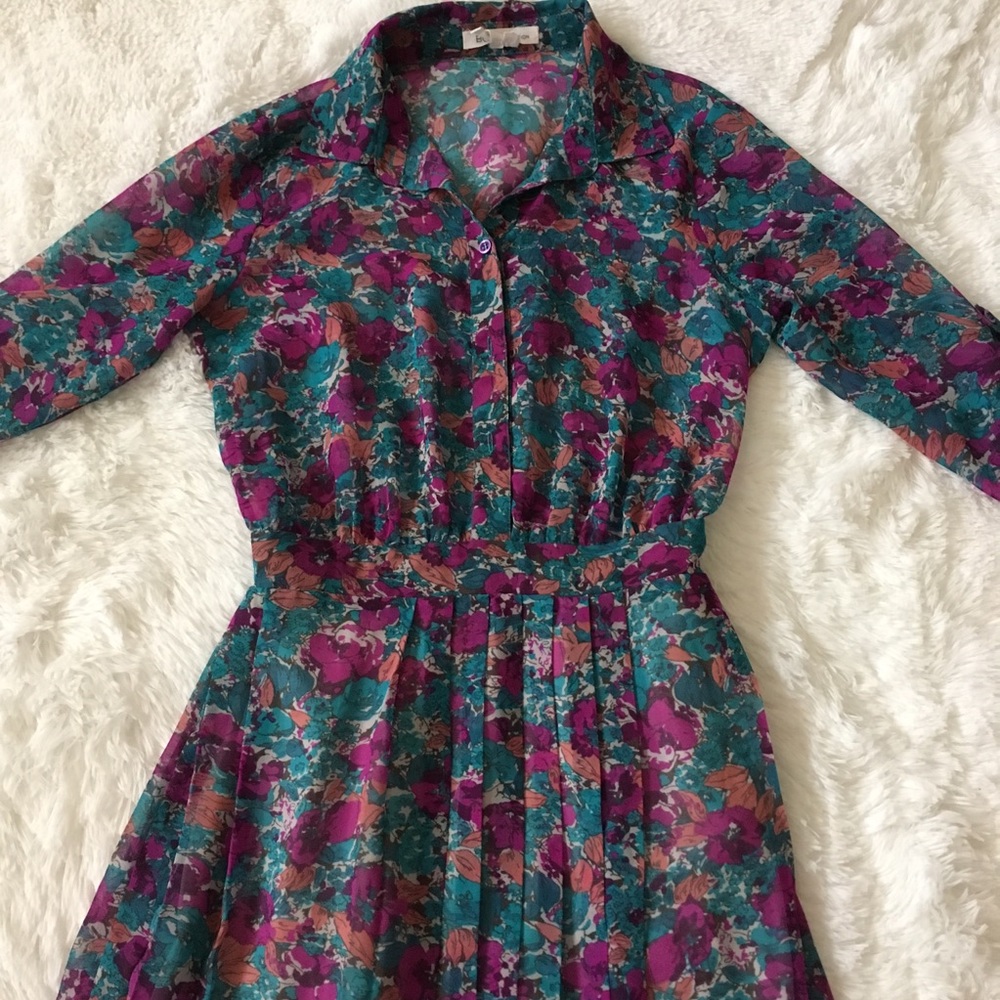 BCBG floral pleated dress - Picture 6 of 8